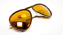 Classic Aviator Style with Revo Mirrored Lenses Sunglasses. Tortoise 100% UV400