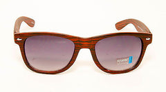 Modern Wood Style Wayfarer Fashion Red Sunglasses. 100% UV400