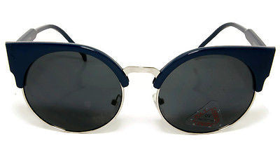 Round Cateye Style Blue Sunglasses 100% UV400.