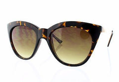 Tortoise Gold Cateye Women Sunglasses 100% V400