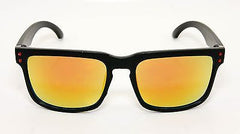 Mirror Lenses Black Square Unisex Sunglasses. 100% UV400