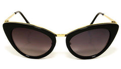 Cat-eye Acetate Black Women Sunglasses. Black 100% UV400