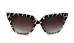 Cateye Patterned Black & White Sexy Women Sunglasses. 100% UV400