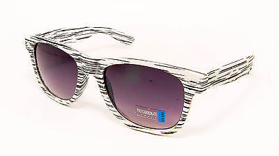 Modern Wood Style Wayfarer Fashion White Sunglasses. 100% UV400