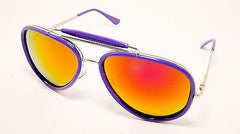 Classic Aviator Style with Revo Mirrored Lenses Sunglasses. Purple 100% UV400