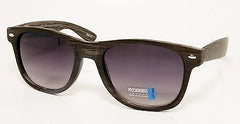 Modern Wood Style Wayfarer Fashion Dark Grey Sunglasses. 100% UV400