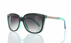 Black Green and Gold  Cateye Sunglasses women modern 100% UV400