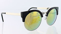 Black Revo Lens Round Modern Cateye Sunglasses.100% UV400