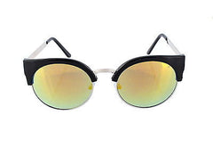 Black Revo Lens Round Modern Cateye Sunglasses.100% UV400