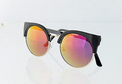 Black Revo Orange Lens Round Modern Cateye Sunglasses.100% UV400