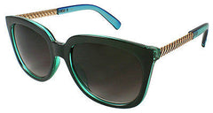 Black Green and Gold  Cateye Sunglasses women modern 100% UV400