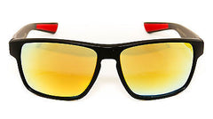 Black and Red Revo Lens  Modern Square Sunglasses for Men