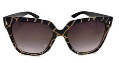 Cateye Patterned Black & Brown Sexy Women Sunglasses. 100% UV400